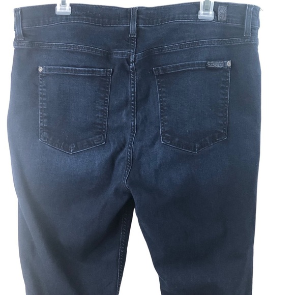 7 For All Mankind B(air)Denim Maternity Skinny Jeans Sz 32 Dark Wash Stretch - Picture 6 of 9